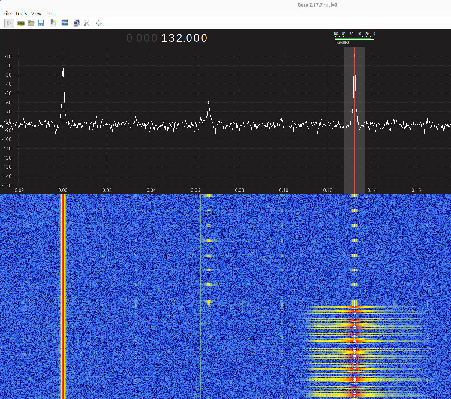 SDR sniff of a COTAG reader with a proxmark simulated valid tag sending 64 bits