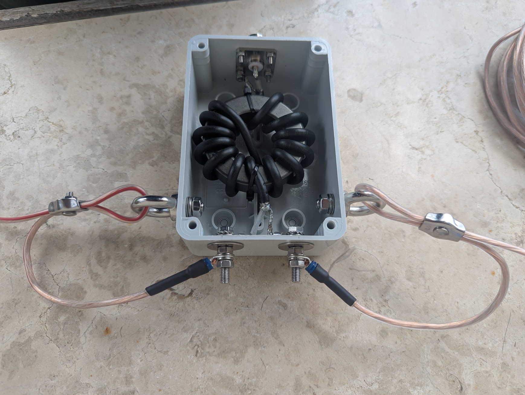 Top view of the dipole center
